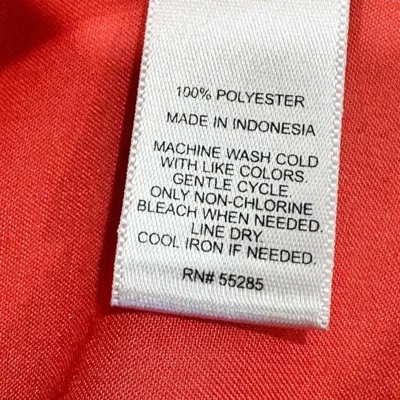 Express Vibrant Coral Blouse with Button Detail - Picture 6 of 6